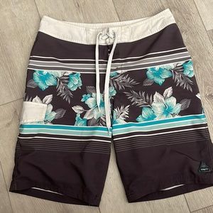 trinity blue and black floral board shorts size 30